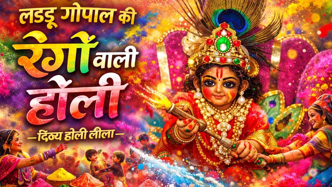 लड्डू गोपाल जी की रंगों वाली होली लीला | प्रेम और भक्ति की दिव्य होली🙏#youtube #radhakrishna #video 