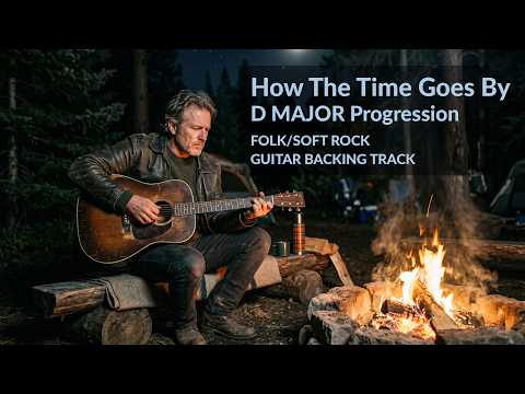 D MAJOR - How The Time Goes (Folk/Soft Rock Guitar Backing Track)