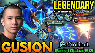 Legendary Cosmic Gleam! Gusion Delete All his Enemies!! - Top 1 Global Gusion S13 JessNoLimit - MLBB