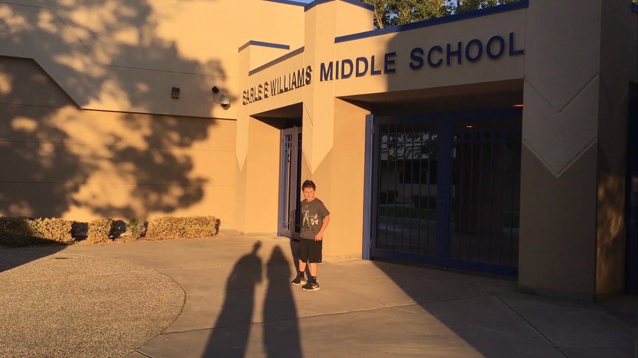 Ben touring around Williams Middle School before his first day of school in 2016