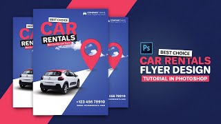 How to Design Car Rentals Flyer Template | Adobe Photoshop Tutorial | Speed Art | Grafix Mentor