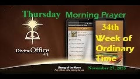 Divine Office Vespers 34th Thursday of Ordinary Time November 27, 2025