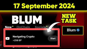 Navigating Crypto BLUM New task | 16-17 September | 250 BP Free