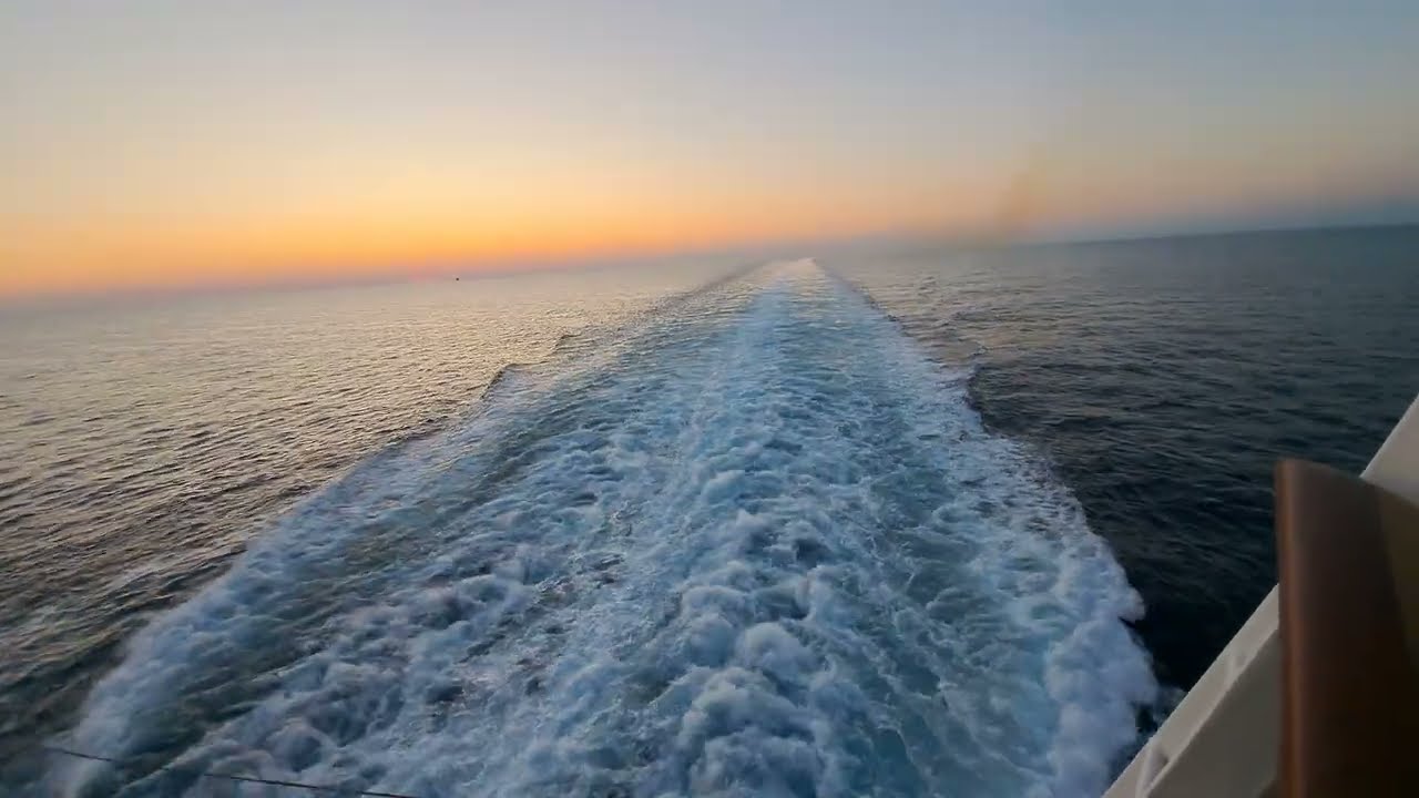 Sunset on the open sea at Cruise ship  ❤️‍🔥 2023  4K 