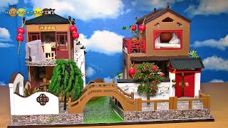ジャッキーが暴れそうな家再び！？伝統的な中国ハウスのミニチュアドールハウスキット作ってみた！！ DIY Miniature Chinese house