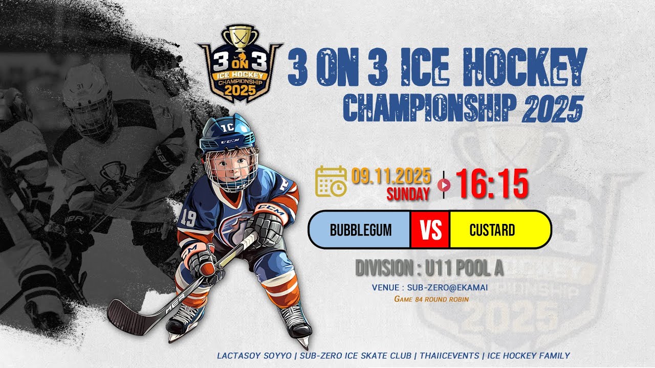 BUBBLEGUM vs CUSTARD | 3 On 3 Ice Hockey Championship 2025 | U11 POOL A-ROUND ROBIN | Game 84
