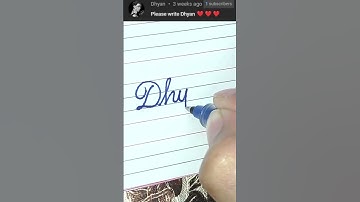 Dhyan - Beautiful name in Cursive writing | Cursive writing for beginners | #shorts
