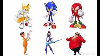 Sonic Knuckles And Knuckles Vs Balthazar Bratt Vector Perkins And El Macho