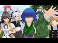 【東方MMD】わかさぎ姫、走る！【ＭＭＤ紙芝居】【わかさぎ姫】【射命丸文】【犬走椛】【霧雨魔理沙】【西行寺幽々子】【河城にとり】【八意永琳】【おばにわん】東方mmd