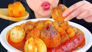 Asmr Onion Boil With Eggs, Potato & Sausage