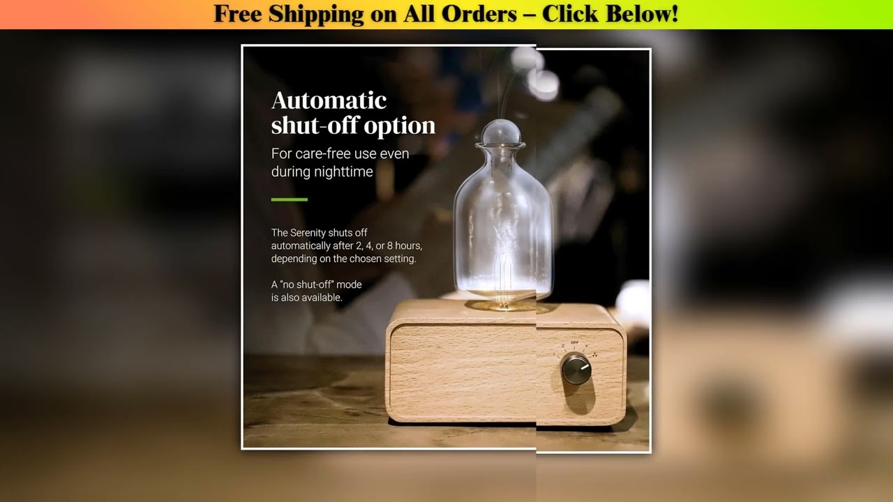 Nebulizing Essential Oil Diffusers For Aromatherapy - Battery Operated Diffuser Wood & Glass Oil