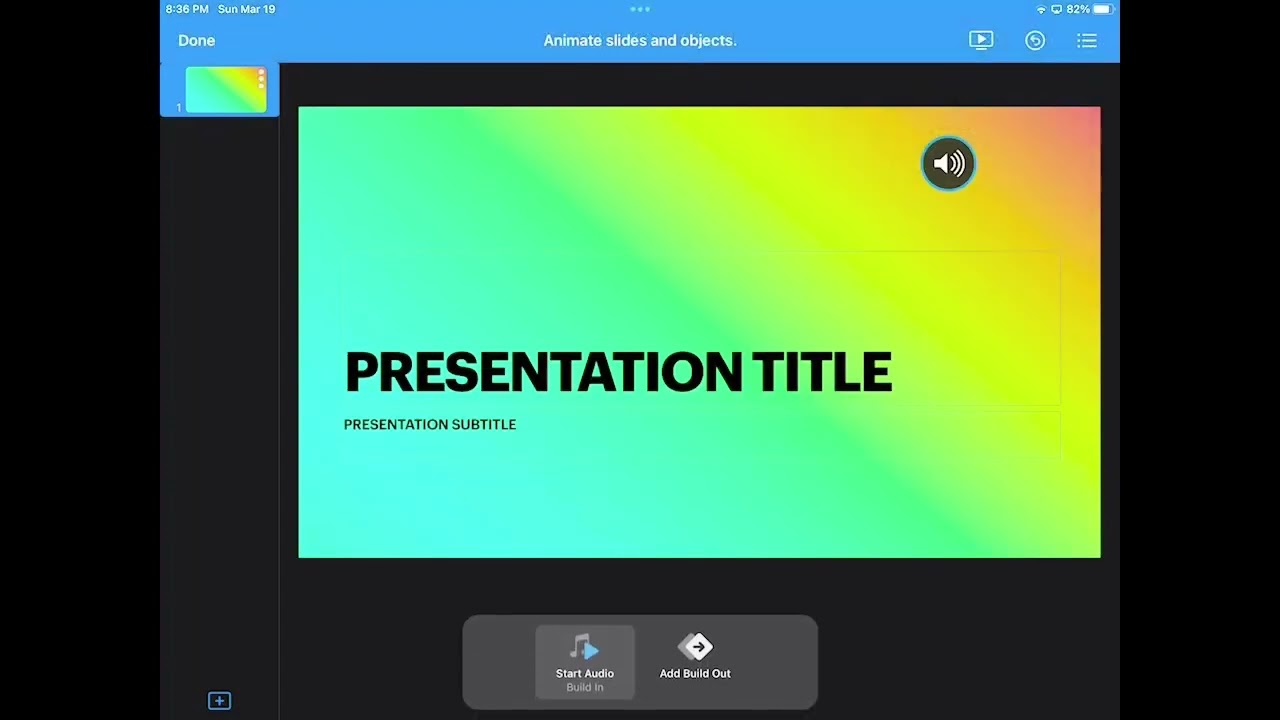 Audio Files Play automatically in Keynote