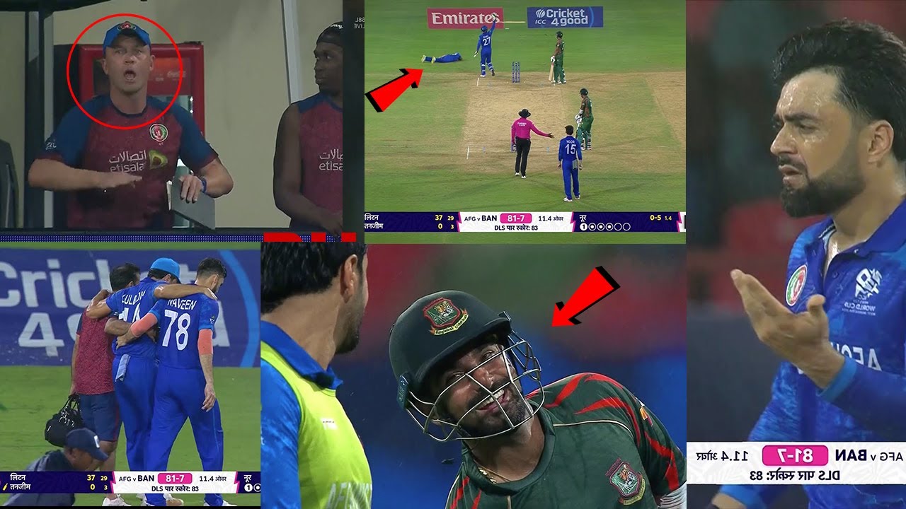 Huge Drama in AFG vs BAN, Gulbadin Naib Cramp Acting before Rain ...