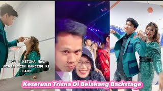 Keseruan trisna di belakang backstage, ada yang ditemenin camer nih #nabilamaharani #trisuaka