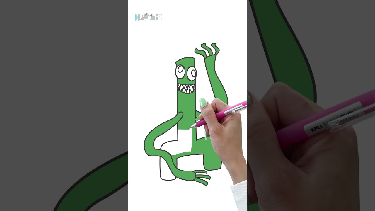 Drawing Green rainbow friends 