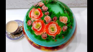 Желейный торт Весна с 3Д цветами