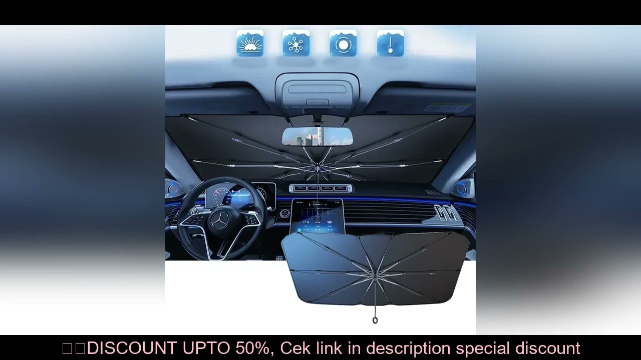 Car Foldable Windshield Sun Shade Umbrella Car Sunshade Front Window Cover for UV Ray Block & Sun He