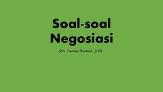 Soal-soal Teks Negosiasi