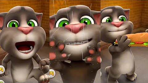 Watch the video about Talking tom funny cat videos 🤣 fun moments 😂 & unlocked all foods 🍌🍉🍓🍍🥑🍿🍰🥞🥪🍔🥑😲 #catlover #catvideos