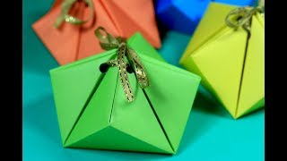 How to Make a Paper Gift Box - Easy origami Gift Box Tutorial - DIY Paper Crafts