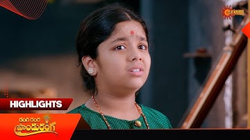 Ranga Ranga Panduranga - Highlights of the day | Watch full EP only Sun NXT |08 Oct 2025|Gemini TV