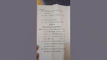 BCA 3rd Sem Object Oriented Programming Using C++ 2025 | BCA 3rd Semester previous year paper