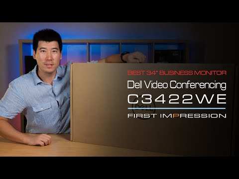 Dell C3422WE Monitor - First Impression and Unboxing 34-Inch Curved Video Conferencing Monitor