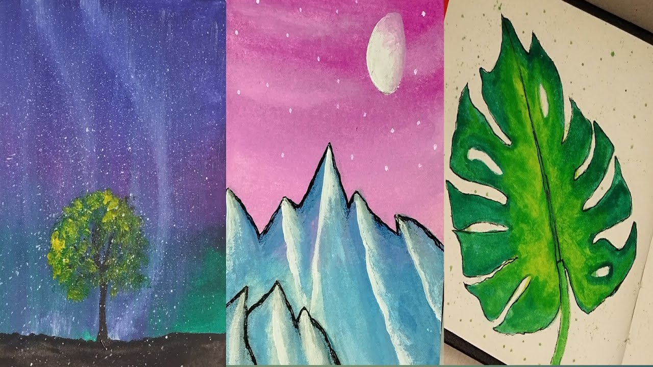 🎨🪄😊Three Moods On A Single Frame Gouache Painting #art #drawing #