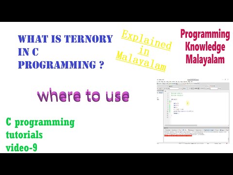 what are ternary operator in c programming | malayalam | cprogramming tutorials video 9