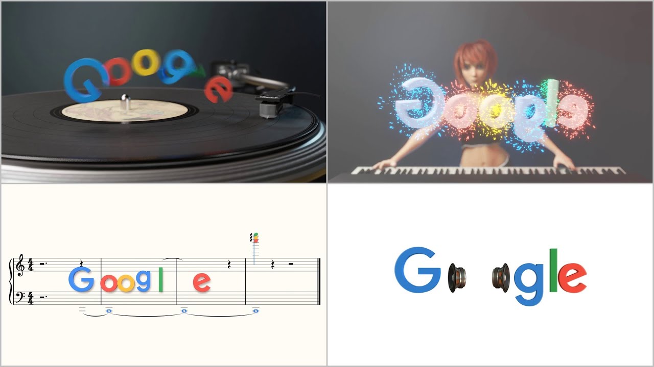 Google Logo Musical Intro Compilation   sheet music piano and sounds