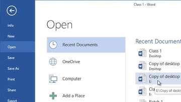 MS Word | File Menu | New | Open | Save | Save As | Close | Exit | Class 1