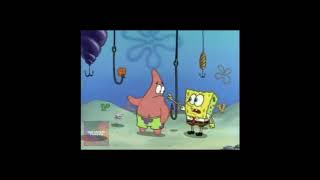 Spongebob- Patrick puts fish hooks in his mouth and sits on them