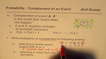 How to Find Probability of Complement Events