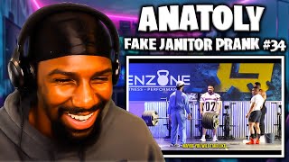 Powerlifter Disguised as Janitor SHOCKS Everyone! | Anatoly Prank (Reaction)