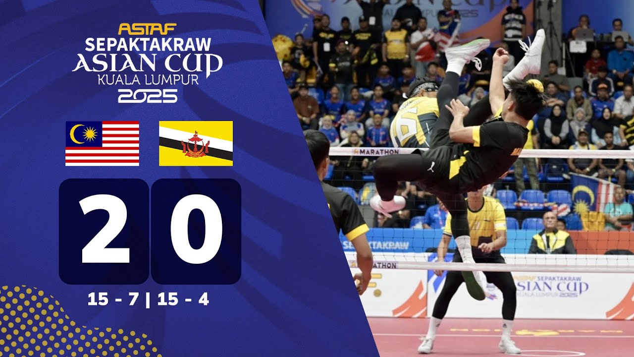 Malaysia 2 - 0 Brunei | Regu - Suku Akhir | ASTAF Sepak Takraw Piala Asia 2025