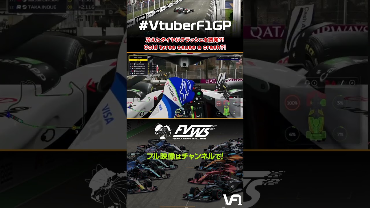 冷えたタイヤがクラッシュを誘発?! ラスベガスGP | FORMULA VIRTUAL WORLD SERIES #VtuberF1GP #モータースポーツ #SimRacing
