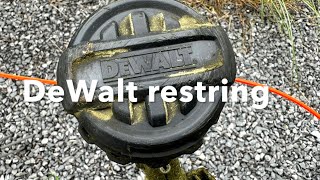 How to restring Dewalt 60 V weedeater ￼