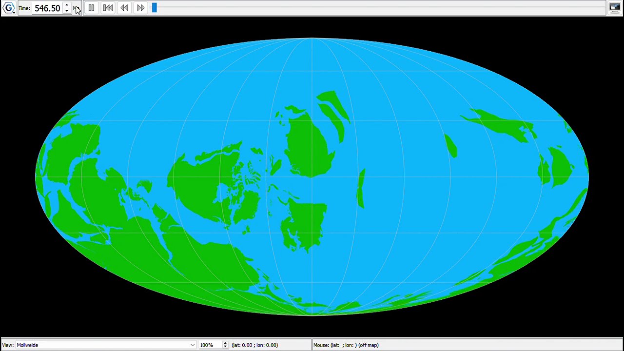 550 Million Years of Paleogeography: From Pannotia to Pangaea to Present (new version)
