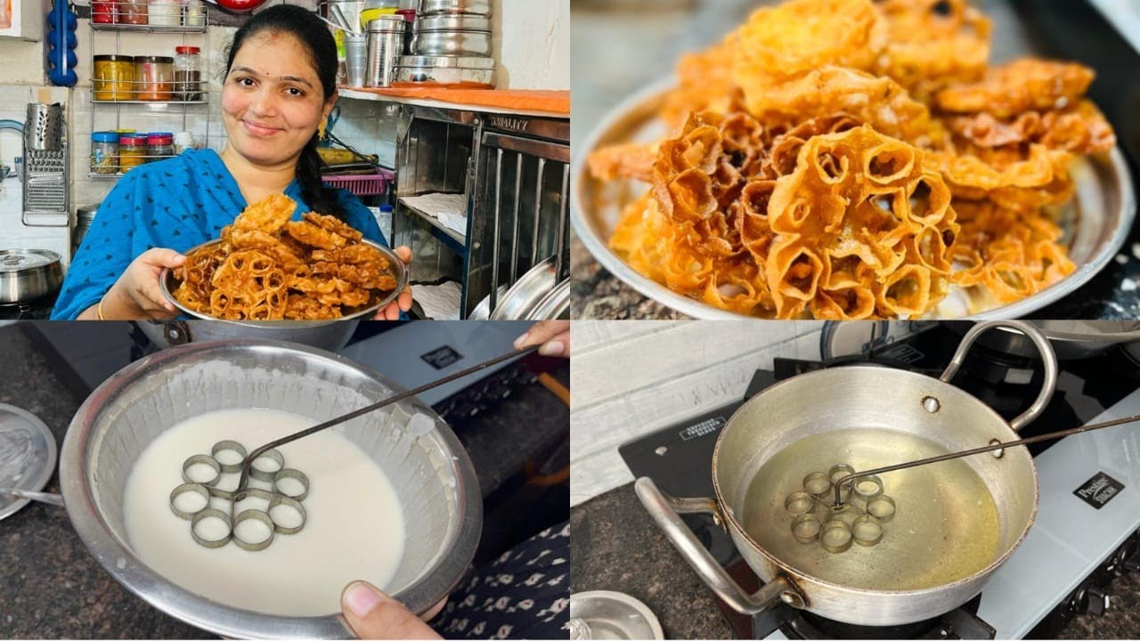 గులాబీ పువ్వులు చేసేటప్పుడు పిండి ఇలా కలిపితే👍 చాలా క్రిస్పీగా వస్తాయి👌 