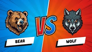 Wildlife showdown: Bear vs Wolf | #wildlife #animated