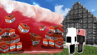 DESAFIO DA BASE DE OBSIDIAN VS TSUNAMI DE TNT NO MINECRAFT!!(MACHINIMA) -DINO6000 