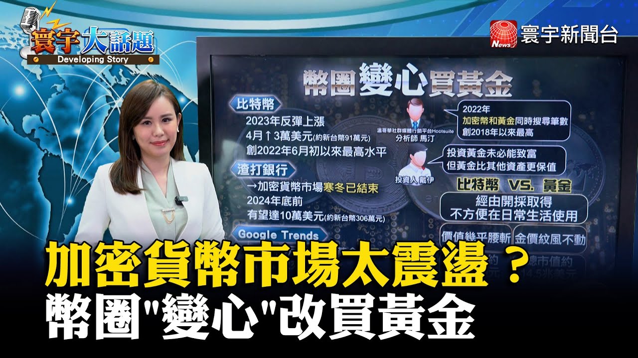 加密貨幣市場太震盪？幣圈「變心」改買黃金 #寰宇大話題 20230427｜#寰宇新聞 @globalnewstw