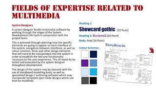 Fields of Expertise Related to Multimedia: System Designers
