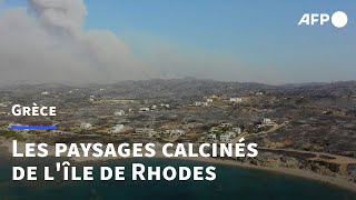 Les paysages dévastés par les flammes sur l'île grecque de Rhodes | AFP