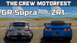 The Crew Motorfest - Toyota GR Supra vs Chevrolet Corvette ZR1 - Drag Race