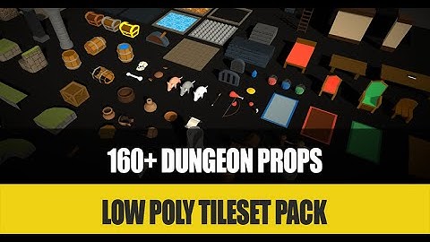 Modular Cartoon Low-Poly Dungeon Props and Tileset Pack