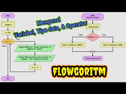 Belajar Variabel, Tipe data dan Operator pada flowchart/flowgoritm