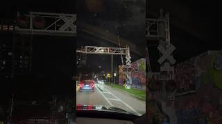 Hood Railroad Crossing at Night Miami