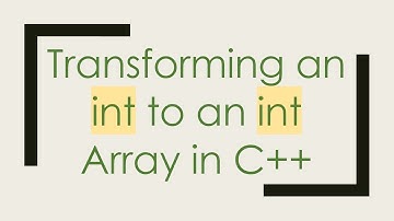Transforming an int to an int Array in C++