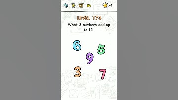 Brain challenge level 173 What 3 numbers add up to 12, Solution Walkthrough